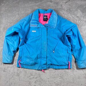 VTG Columbia Whirlibird Ski Jacket‎ Full Zip Lined Pockets Womens XL Blue Pink
